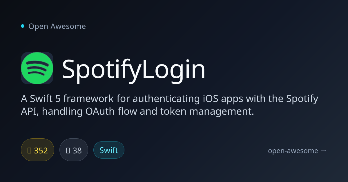 SpotifyLogin — iOS Spotify OAuth Framework | Open Awesome