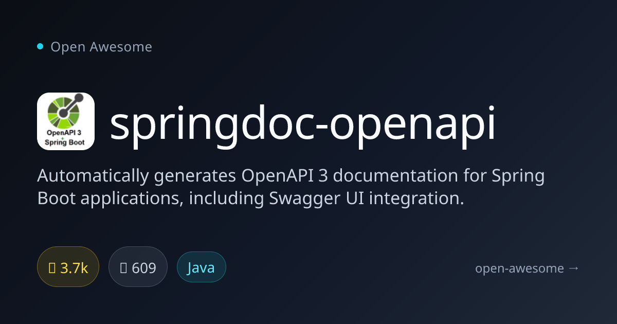 springdoc-openapi — Spring Boot OpenAPI Generator | Open Awesome