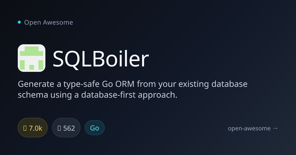 SQLBoiler — Type-Safe Go ORM Generator | Open Awesome