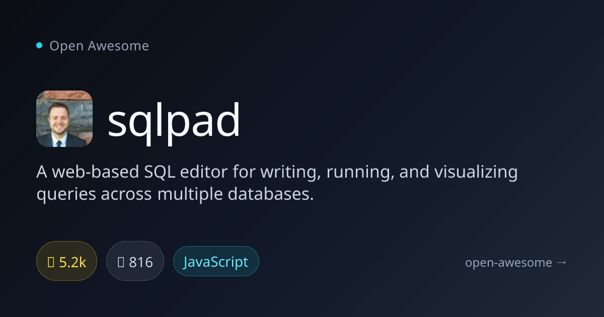 sqlpad — Web-Based SQL Editor | Open Awesome