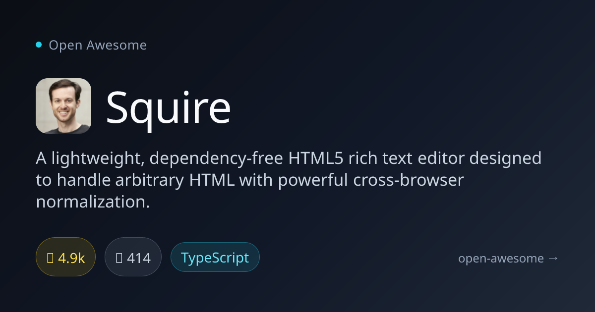 Squire — Lightweight HTML5 Rich Text Editor | Open Awesome