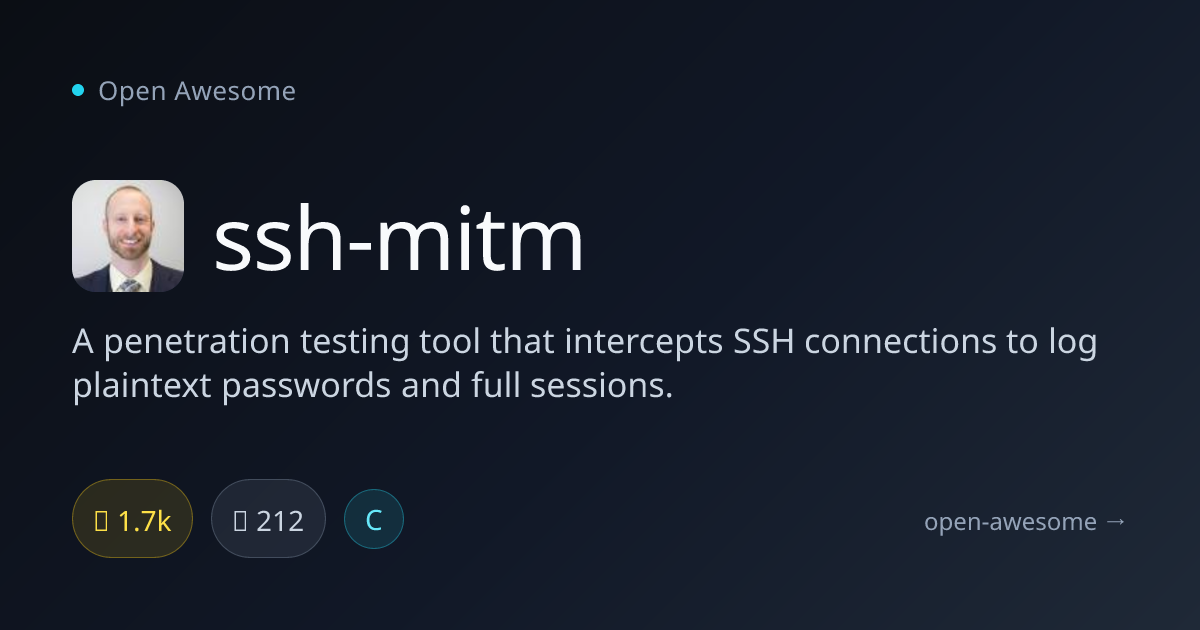 ssh-mitm — SSH Interception Pen-Testing Tool | Open Awesome