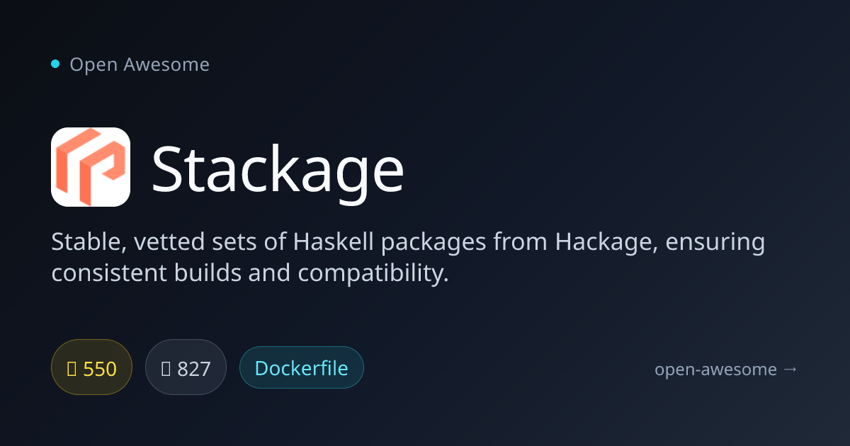 Stackage — Stable Vetted Haskell Package Sets | Open Awesome