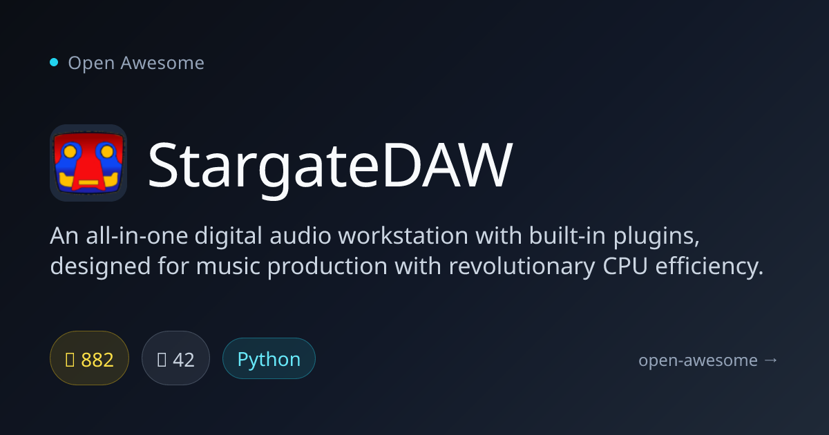 StargateDAW — All-in-One Digital Audio Workstation | Open Awesome