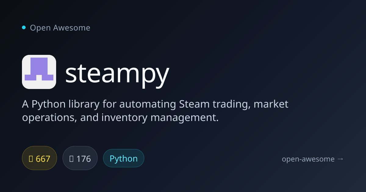 steampy — Python Steam Automation Library | Open Awesome