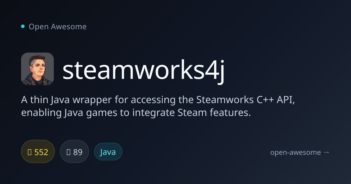 steamworks4j — Java Wrapper for Steamworks API | Open Awesome