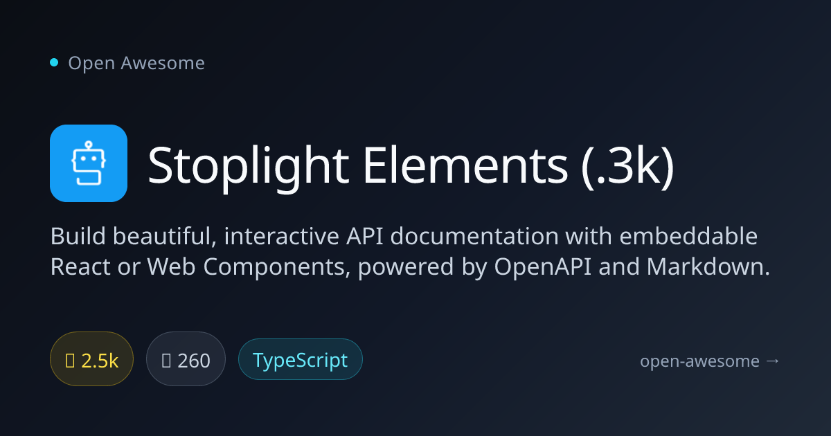 Stoplight Elements (.3k) — Interactive API Documentation Builder | Open ...