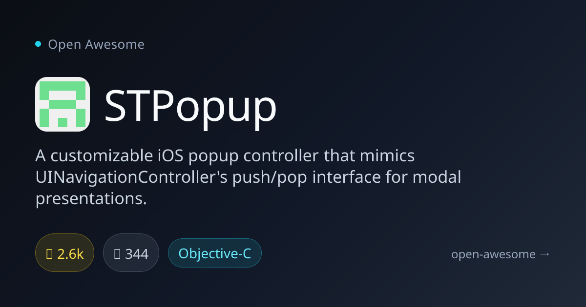 STPopup — Customizable iOS Popup Controller | Open Awesome