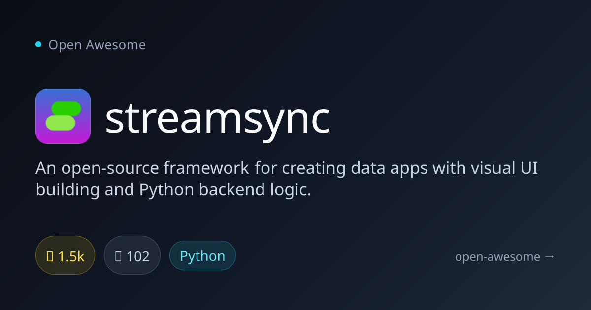 streamsync — Visual Data App Framework | Open Awesome