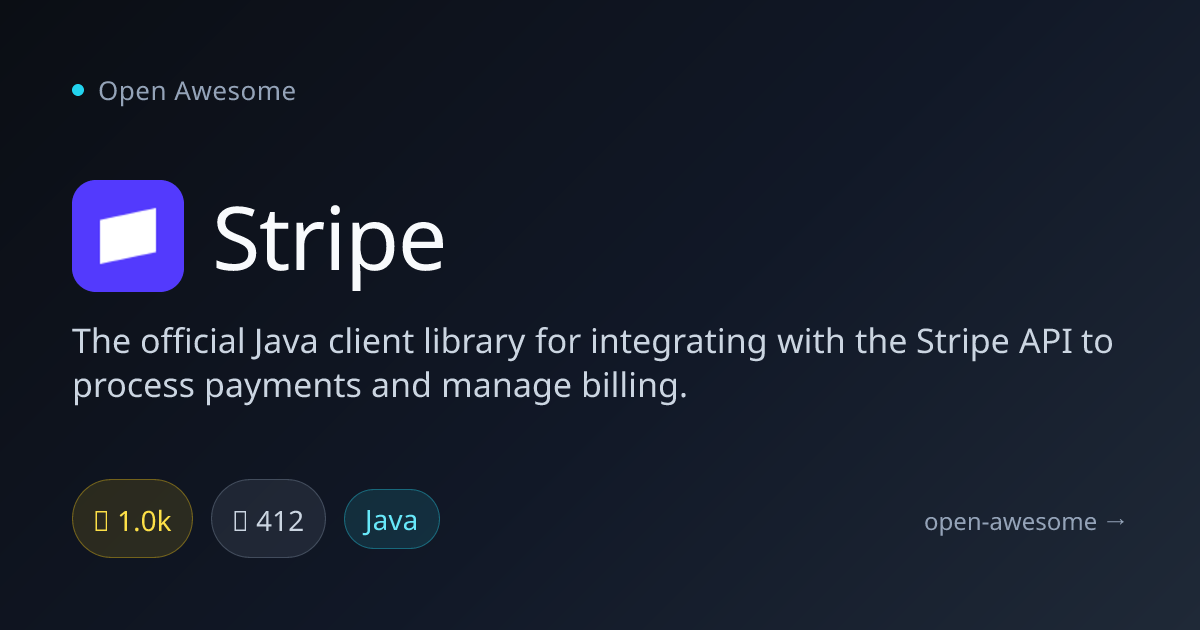 Stripe — Java Stripe API Client Library | Open Awesome