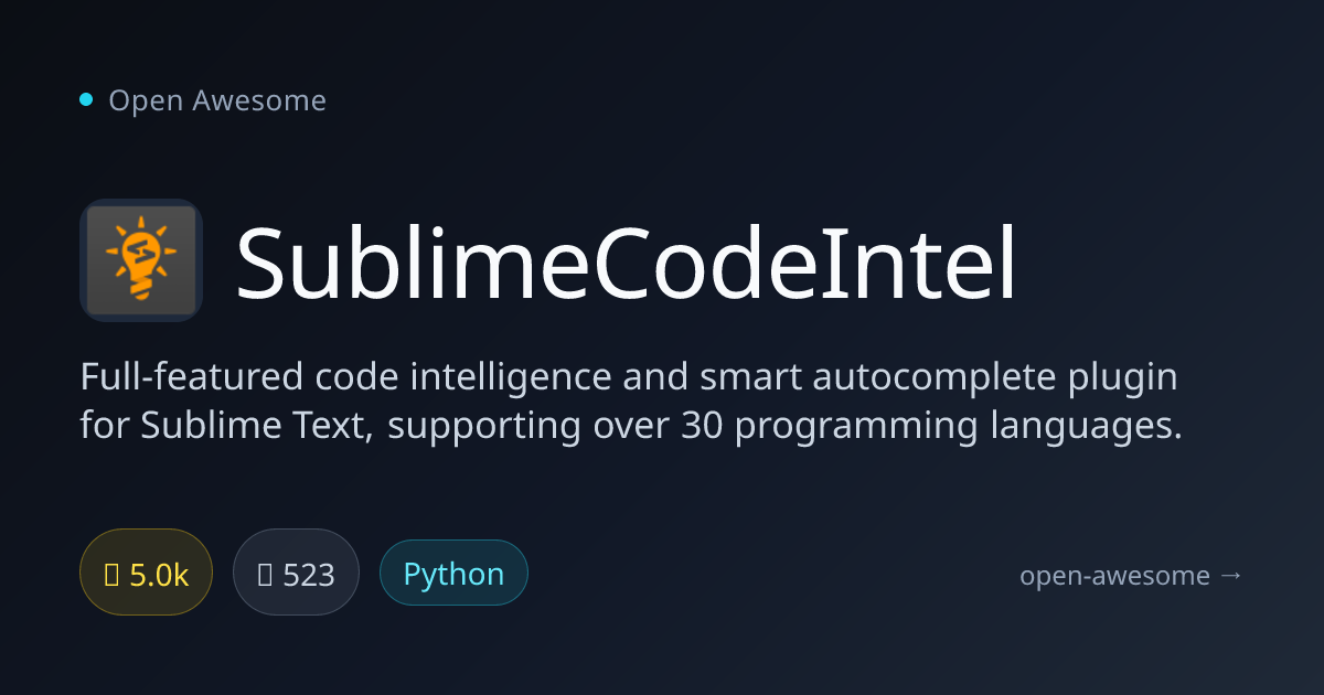 SublimeCodeIntel — Sublime Text Code Intelligence | Open Awesome