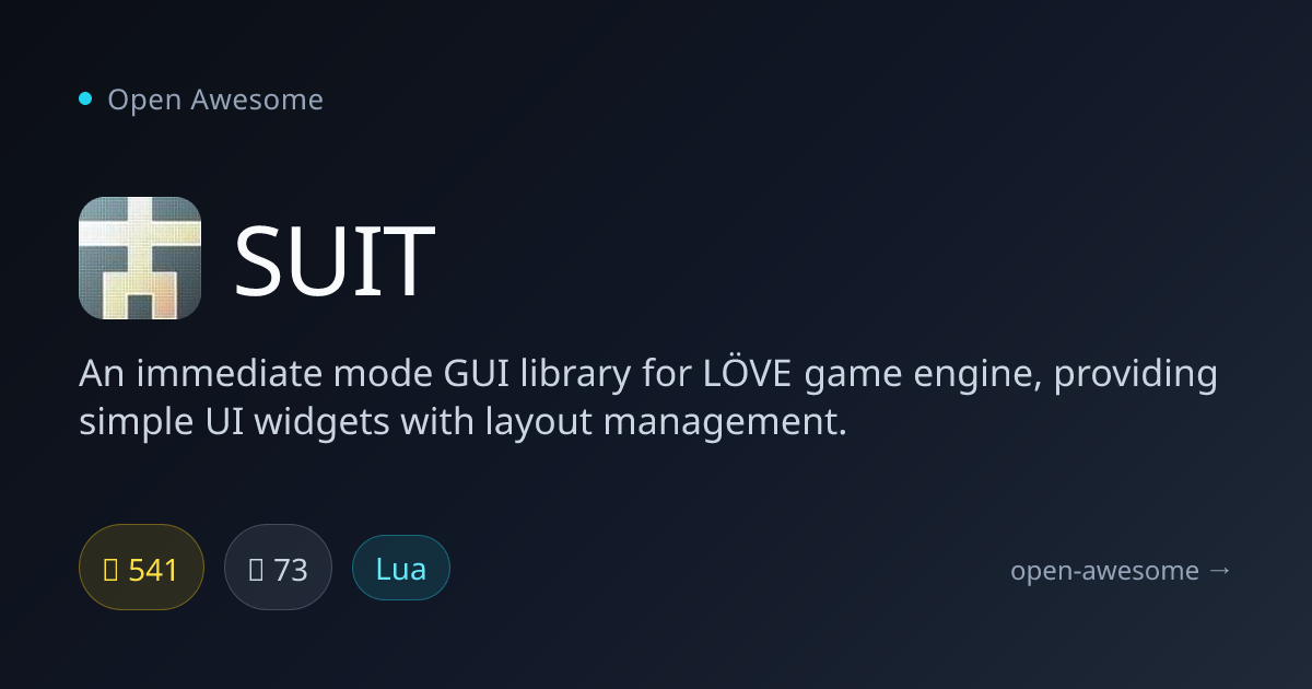 SUIT — Immediate Mode GUI for LÖVE | Open Awesome