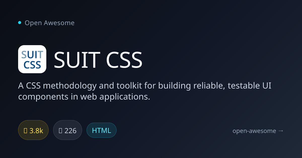 SUIT CSS — CSS Methodology for UI Components | Open Awesome