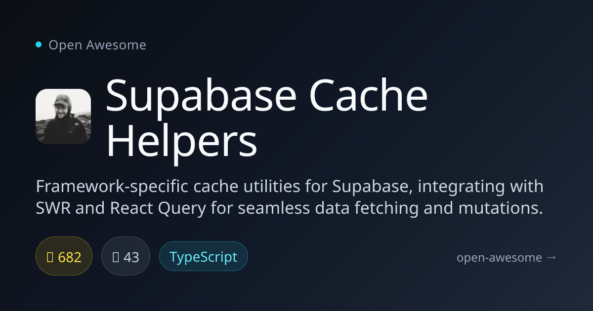 Supabase Cache Helpers — Supabase Cache Integration Tools | Open Awesome