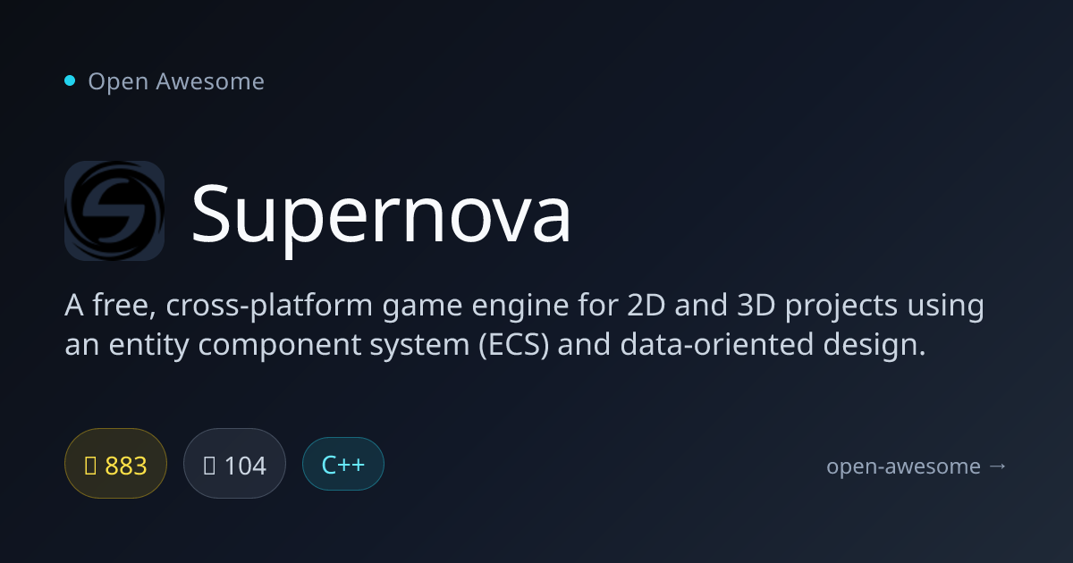 Supernova — Cross-Platform 2D/3D Game Engine | Open Awesome