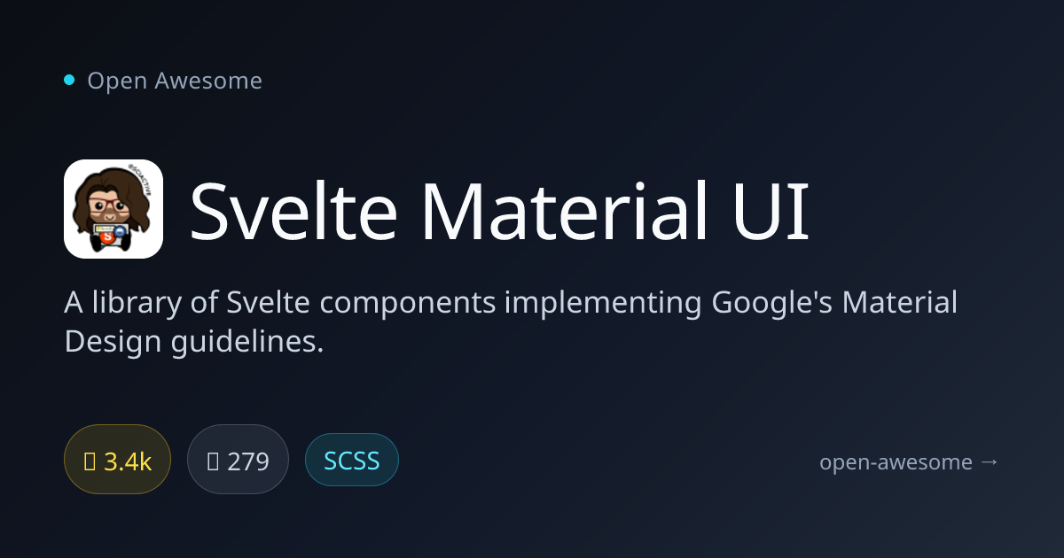 Svelte Material UI — Material Design Svelte Components | Open Awesome