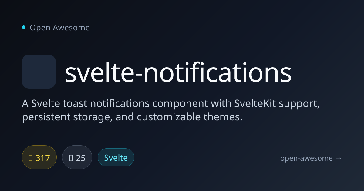 svelte-notifications — Svelte Toast Notifications Component | Open Awesome