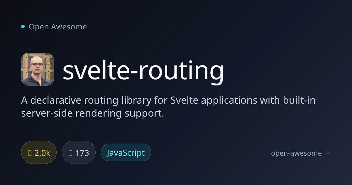 svelte-routing — Declarative Svelte Router | Open Awesome