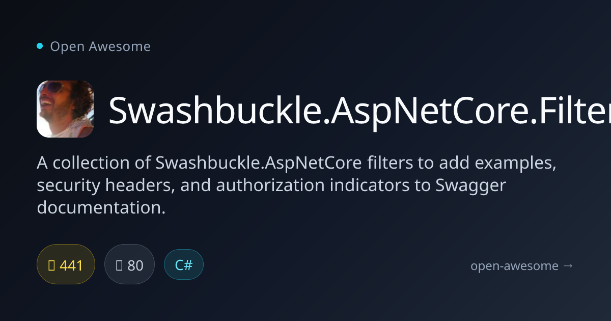 Swashbuckle.AspNetCore.Filters — Swagger Documentation Filters | Open ...