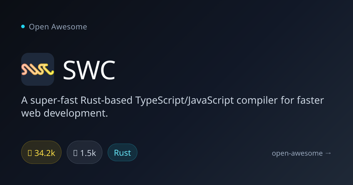 SWC — Rust-Based TS/JS Compiler | Open Awesome