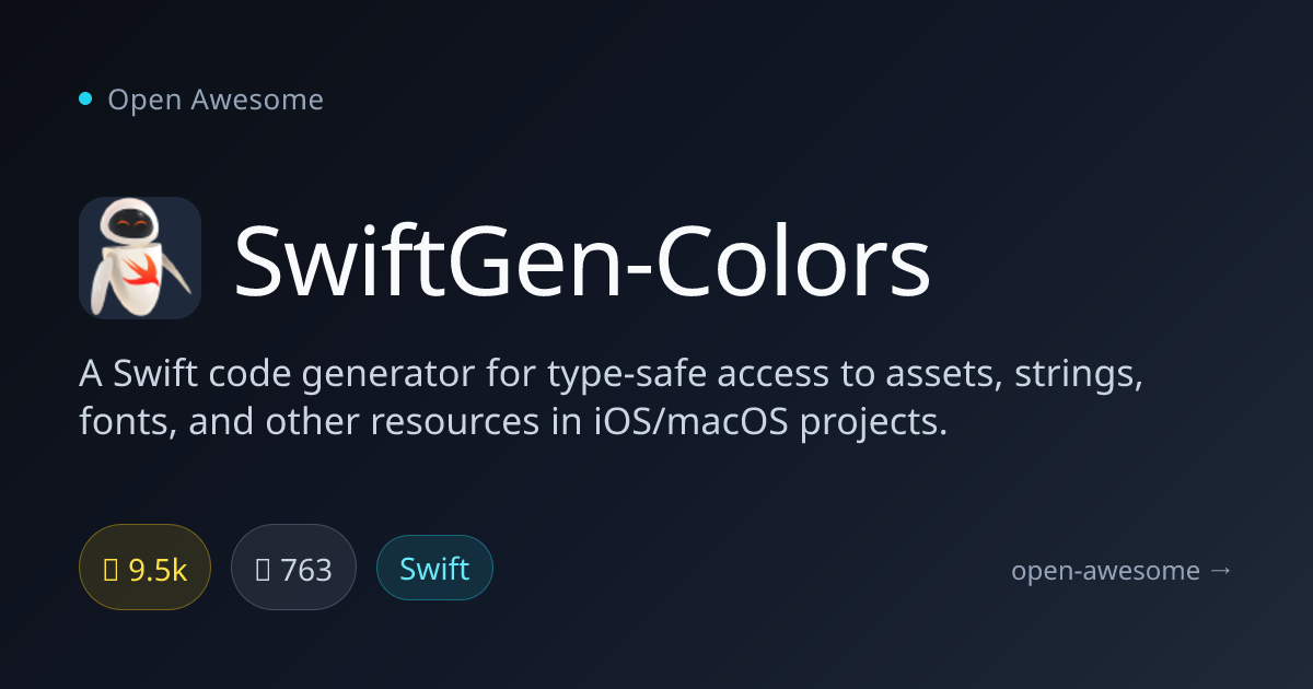 SwiftGen-Colors — Swift Asset Code Generator | Open Awesome