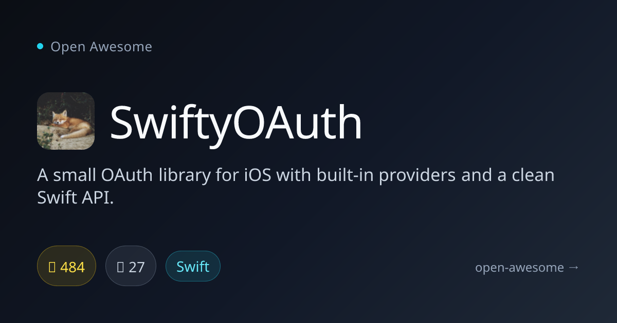 SwiftyOAuth — iOS OAuth Library in Swift | Open Awesome