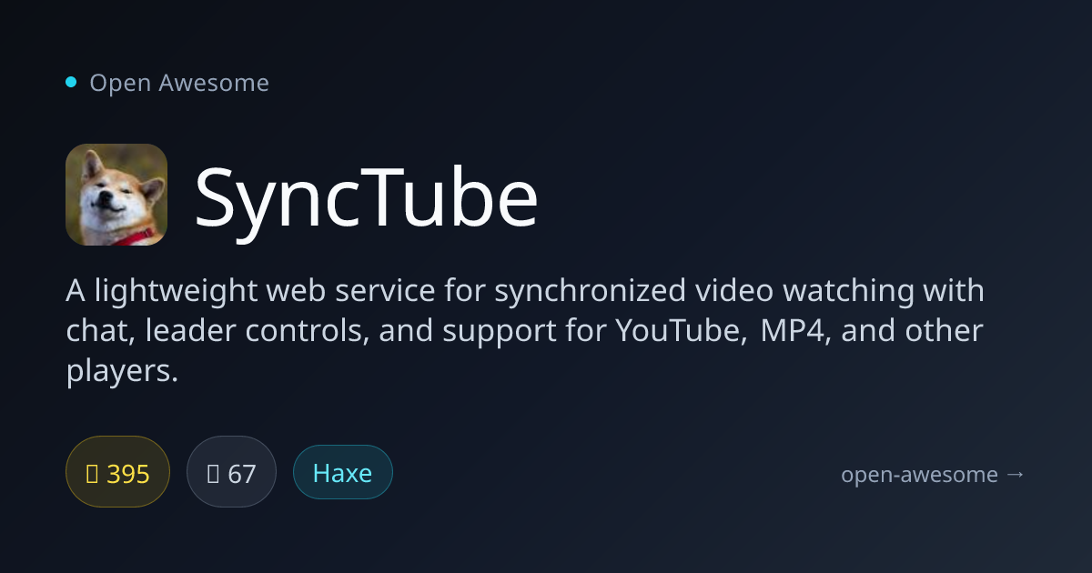 SyncTube — Synchronized Video Watching Service | Open Awesome