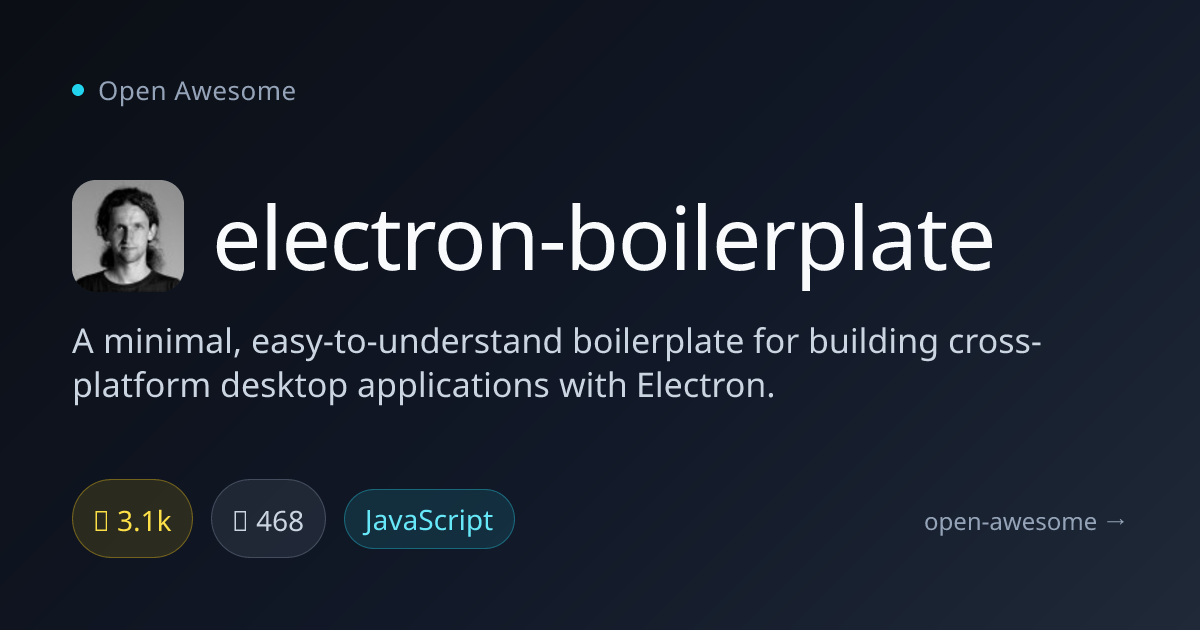 electron-boilerplate — Minimal Boilerplate for Electron Apps | Open Awesome