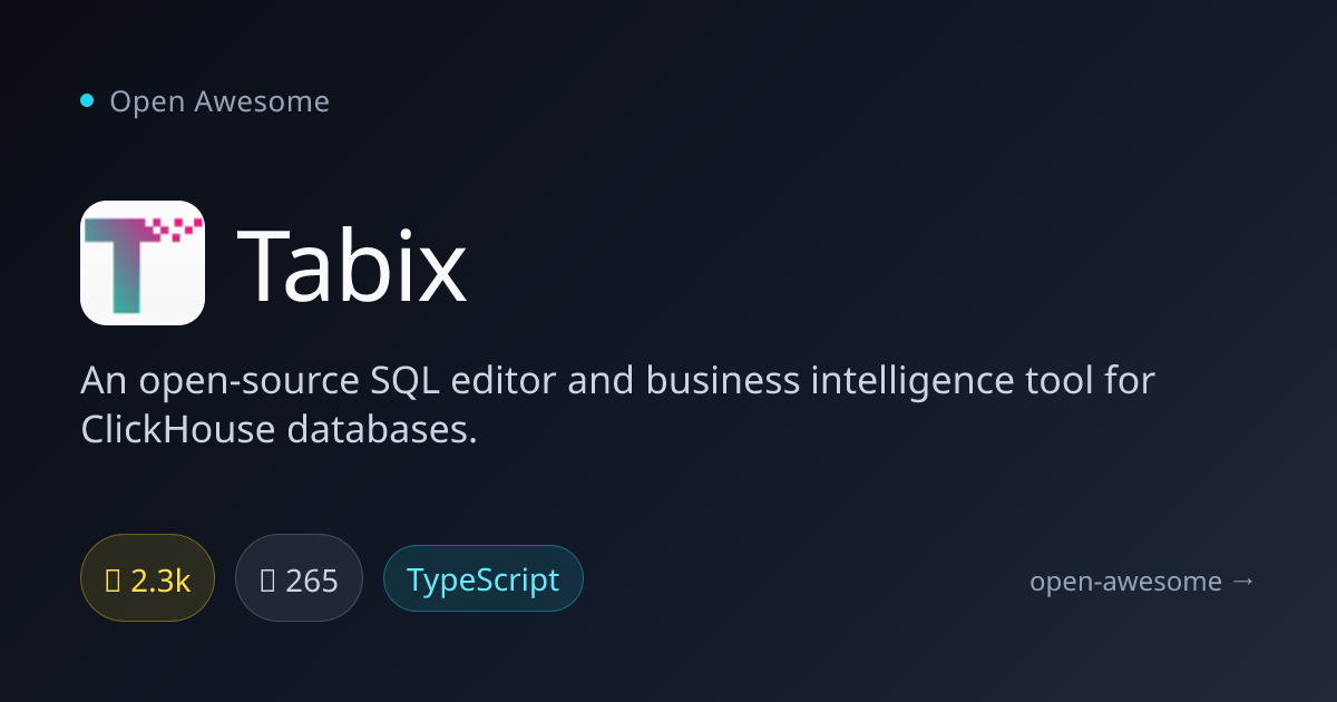 Tabix — SQL Editor for ClickHouse | Open Awesome