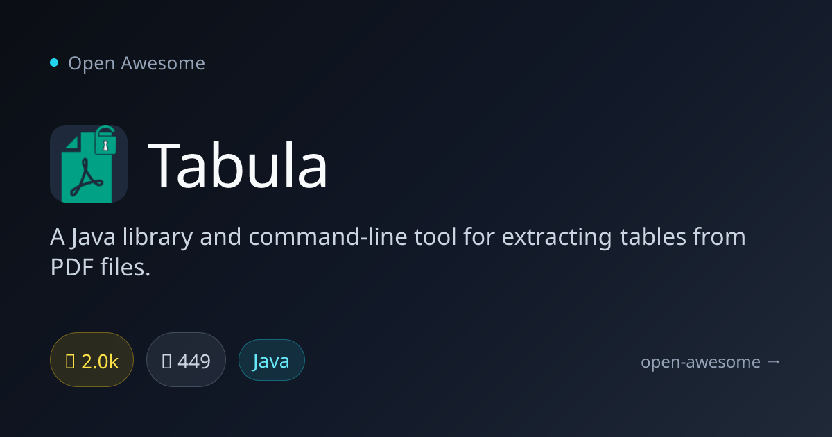 Tabula — Java PDF Table Extraction Library | Open Awesome