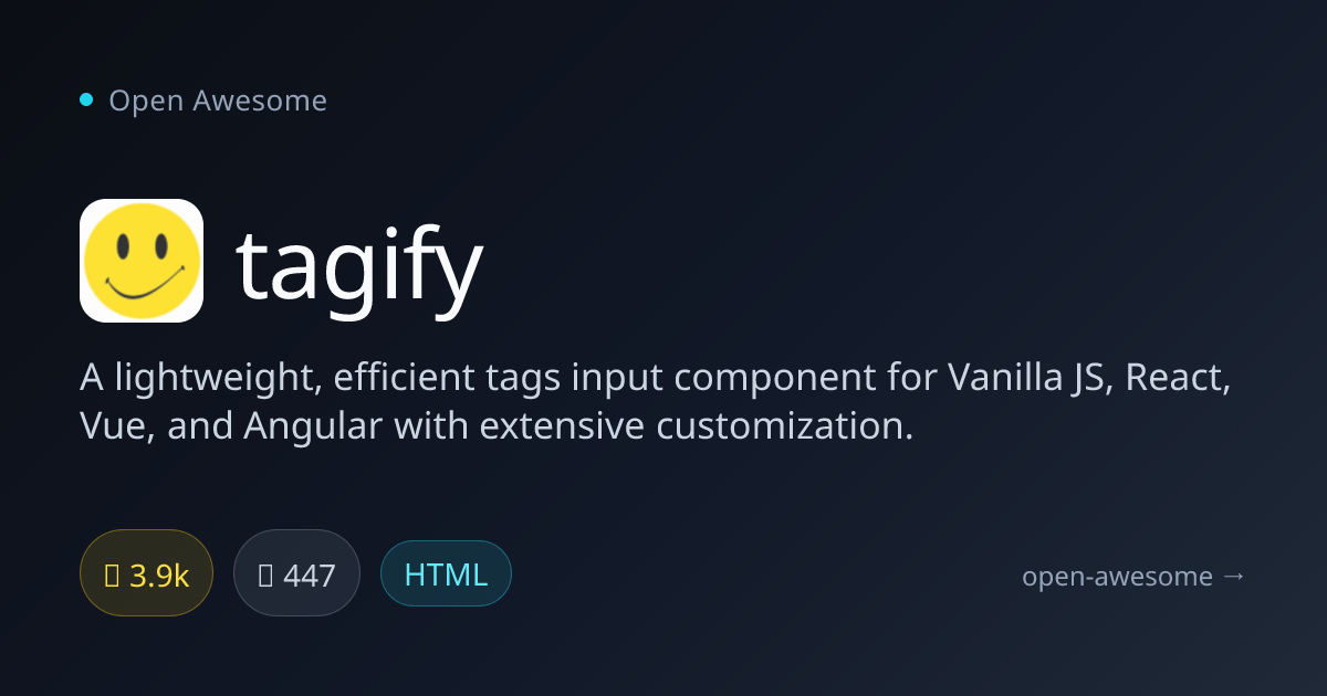 tagify — Lightweight Tags Input Component | Open Awesome