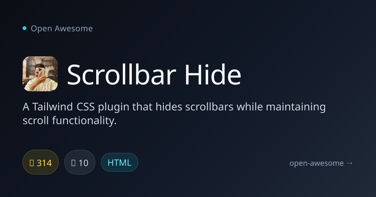 Scrollbar Hide — Tailwind Scrollbar Hiding Plugin | Open Awesome