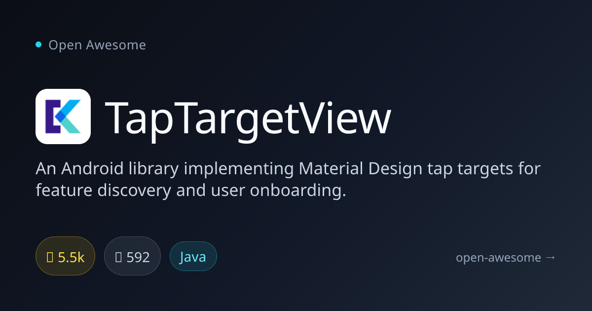 TapTargetView — Android Material Tap Targets | Open Awesome
