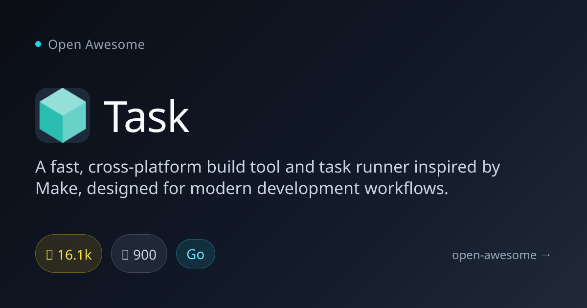 Task — Cross-Platform Build Tool & Task Runner | Open Awesome