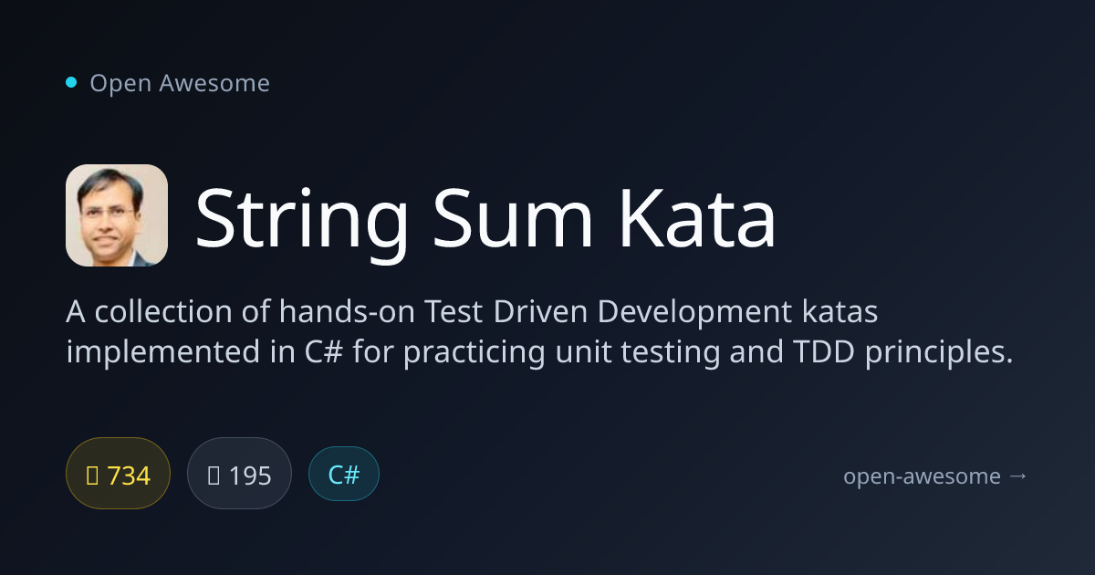String Sum Kata — TDD Practice Katas Collection | Open Awesome