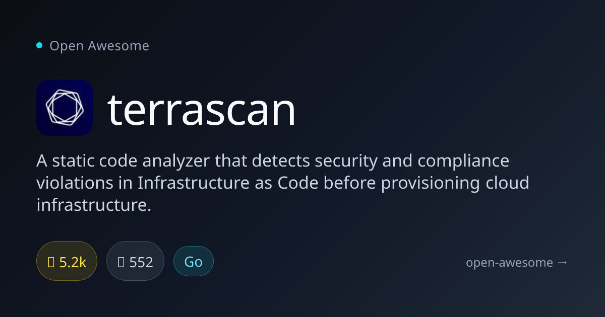 terrascan — IaC Security & Compliance Analyzer | Open Awesome
