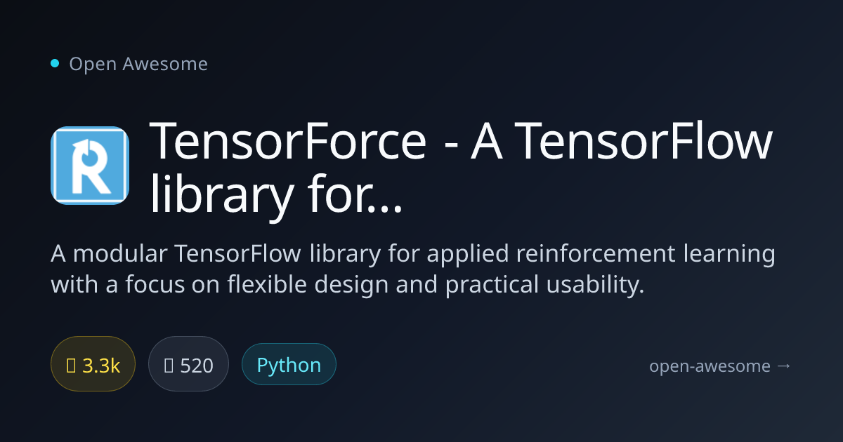 TensorForce - A TensorFlow library for applied reinforcement learning ...