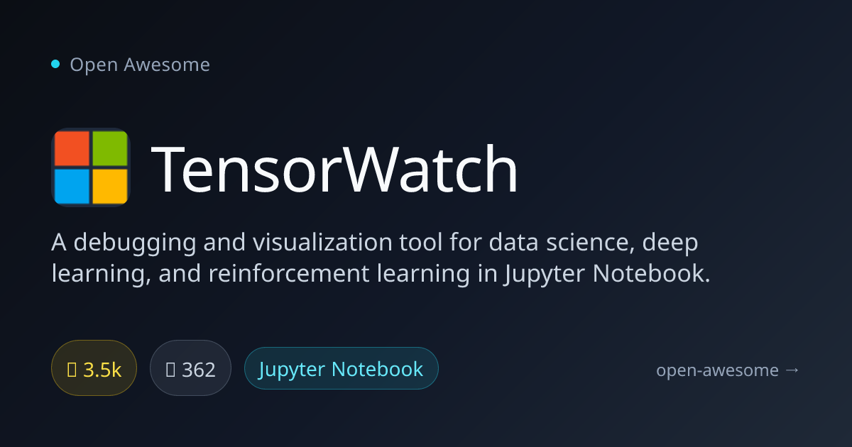 TensorWatch — Data Science Debugging Tool | Open Awesome