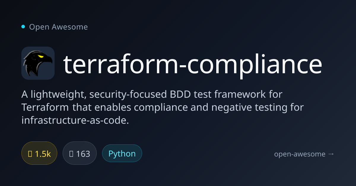 terraform-compliance — Terraform BDD Test Framework | Open Awesome
