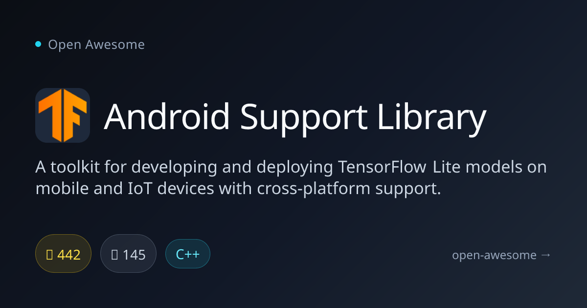 Android Support Library — TensorFlow Lite Mobile Toolkit | Open Awesome