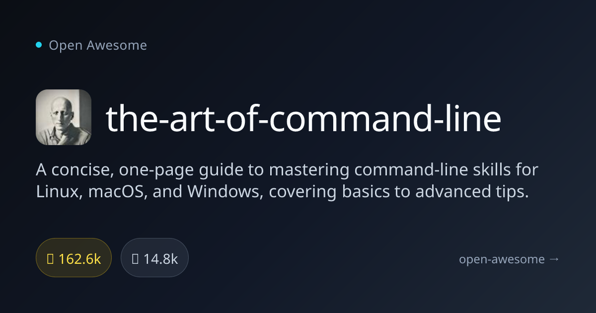 the-art-of-command-line — Command-Line Mastery Guide | Open Awesome