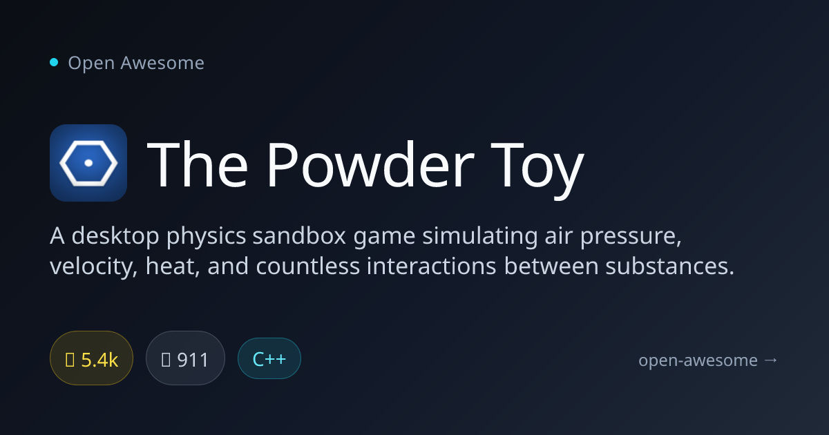 The Powder Toy — Physics Sandbox Game | Open Awesome