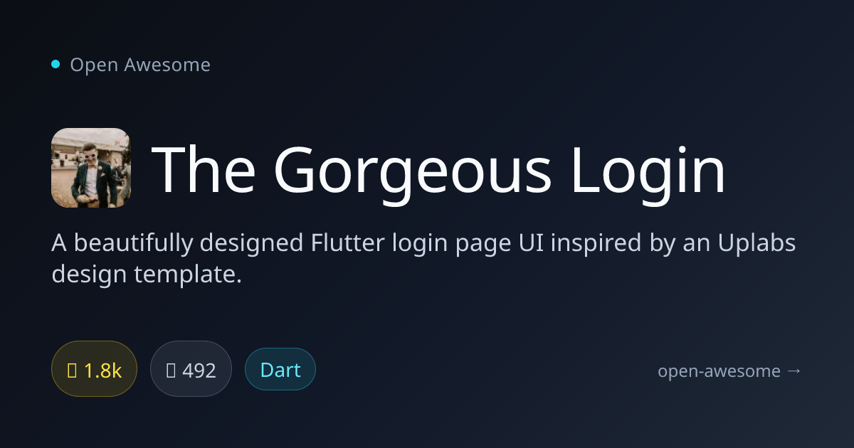 The Gorgeous Login — Beautiful Flutter Login UI | Open Awesome