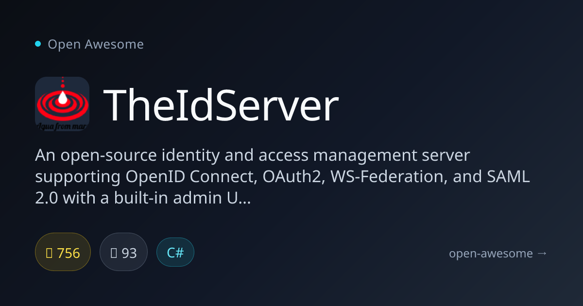 TheIdServer — OpenID Connect & OAuth2 Server | Open Awesome