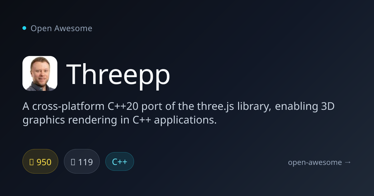 Threepp — C++20 Port of Three.js | Open Awesome