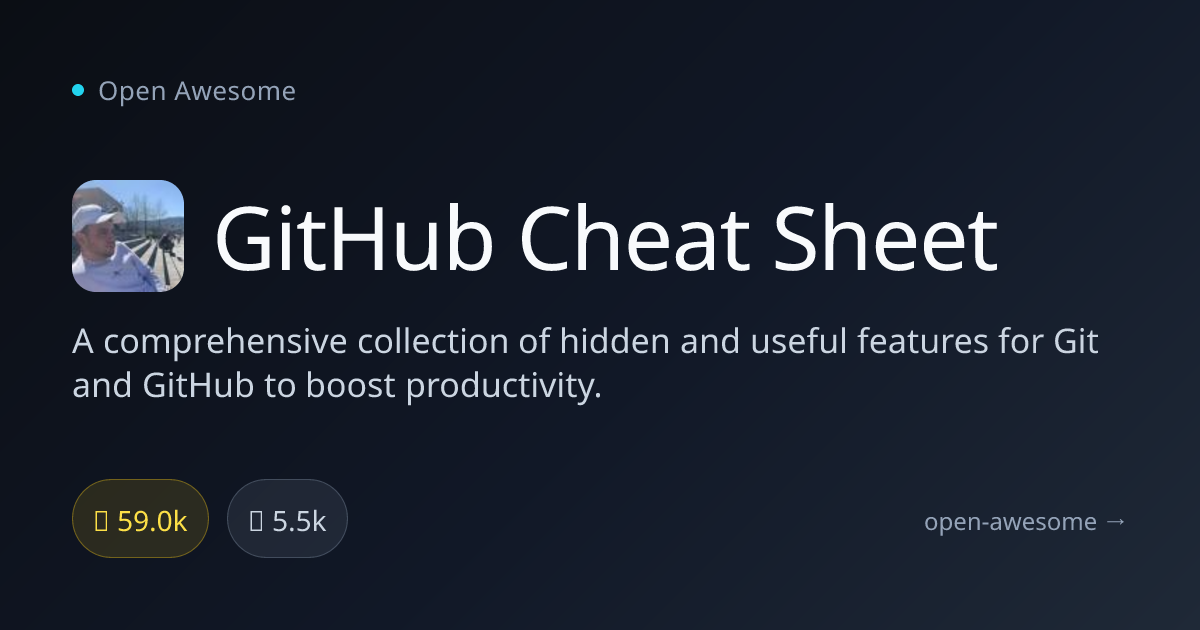 GitHub Cheat Sheet — Git & GitHub Productivity Guide | Open Awesome