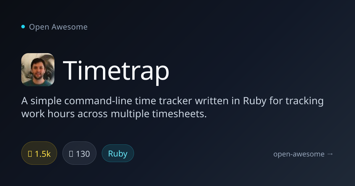 Timetrap — Command-Line Time Tracker | Open Awesome