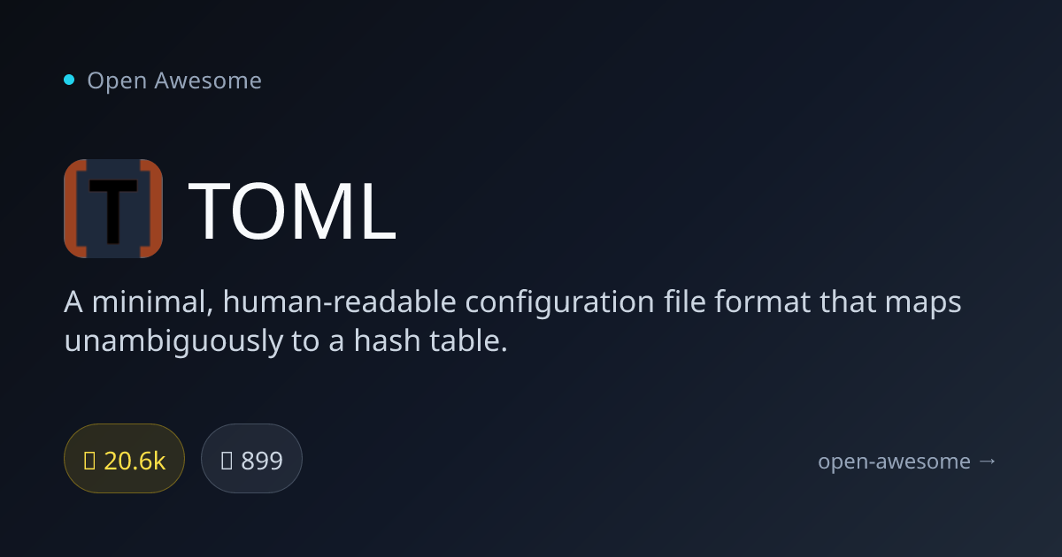 TOML — Human-Readable Config File Format | Open Awesome