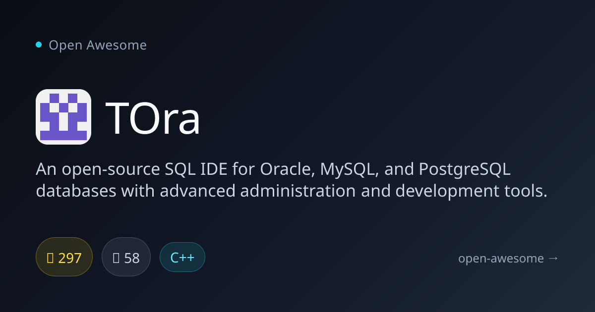 TOra — Multi-Database SQL IDE | Open Awesome