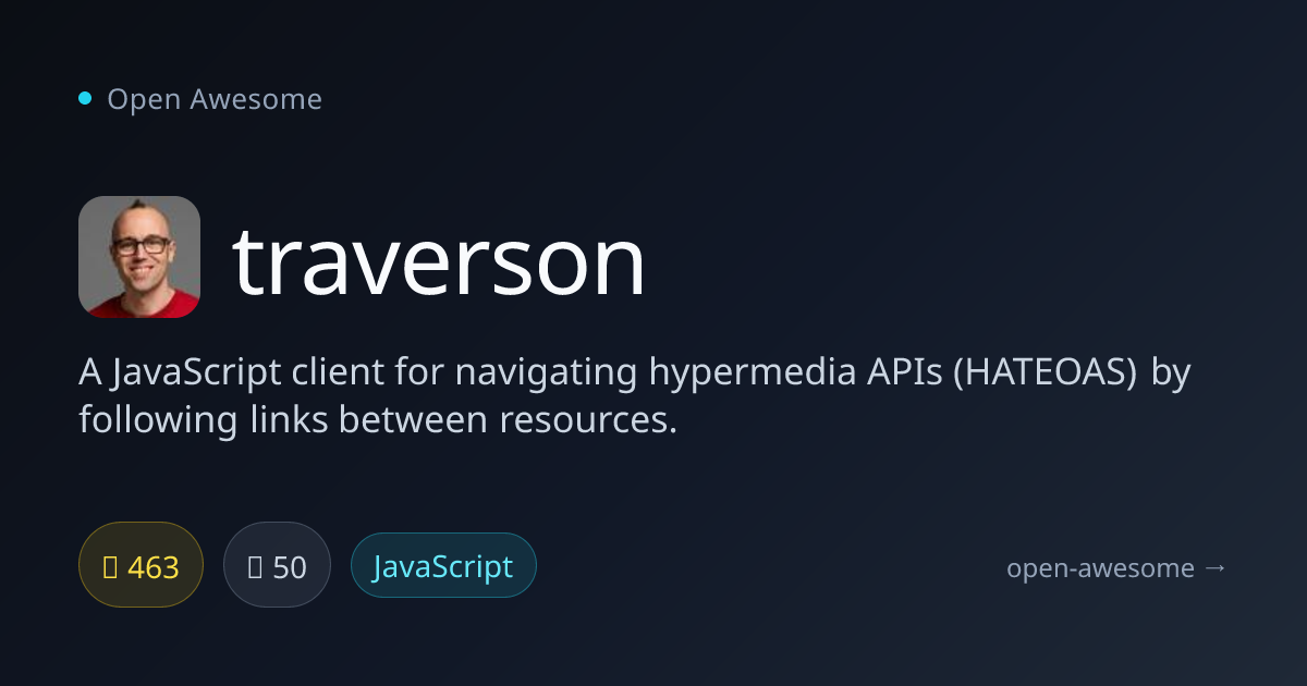 traverson — JavaScript Hypermedia API Client | Open Awesome